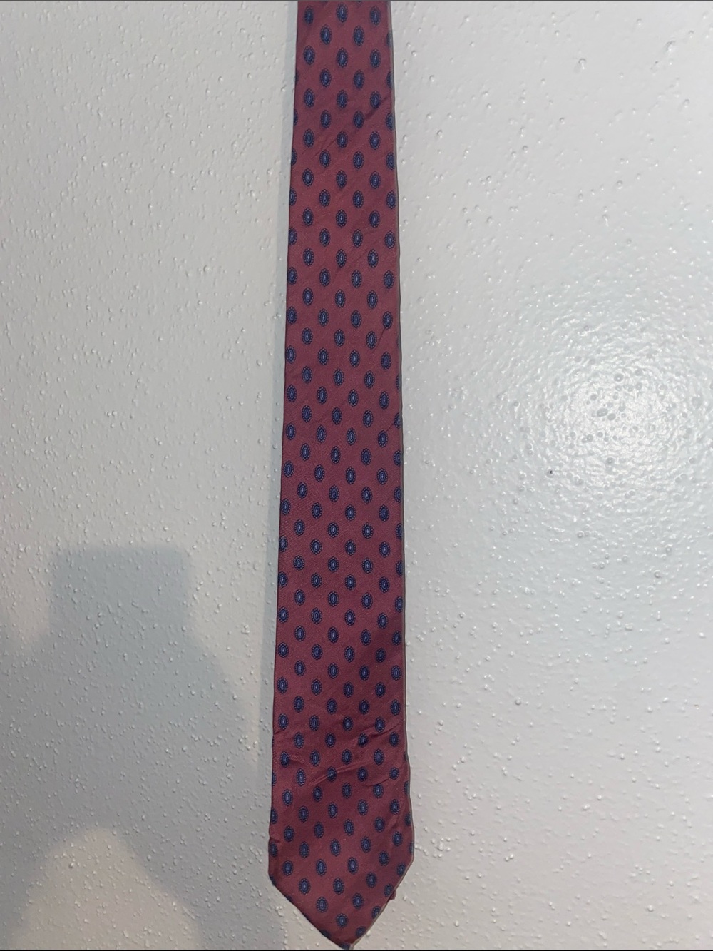 Vintage Original Penguin Burgundy Tie with Navy Medallion Motif